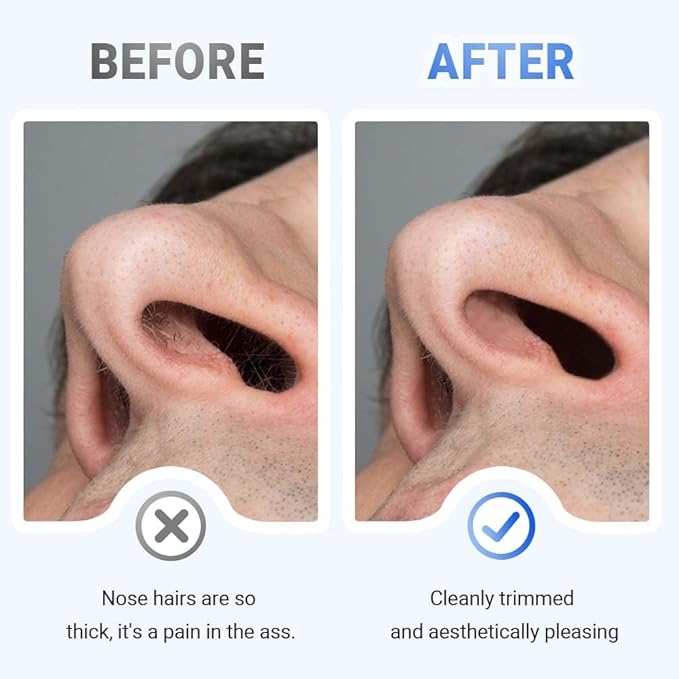 ROWPOZ 2-in-1 Nasal Hair Cutter, Durable Double Sided Trimmer Mini Nose Trimmer, Lightweight Nose Grooming Tool for Travel (A-3Pcs)