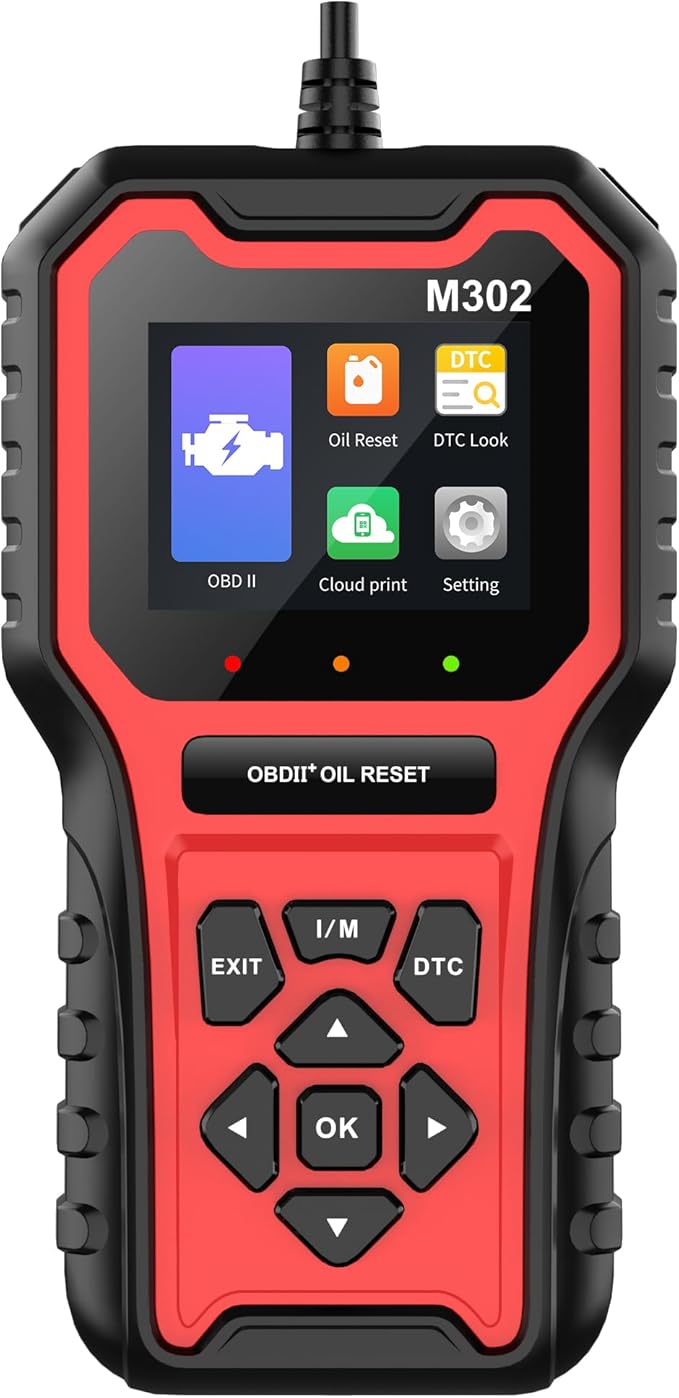 OBD2 M302 Car Diagnostic Scan Tool Timcartuning Car Maintenance Light Reset car Engine Fault Diagnosis car Engine Fault Removal I/M Ready Status, Vehicle Information OBD2