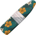 ZCFYGDX Hawaiian Flower Leaf Print Ironing Board Cover 2 Extra Large, Elastic Edges Nylon Buckle Straps Fasteners, (18 x 58 in) Resist Scorching & Staining Breathable Wear-Resistant Easy Install