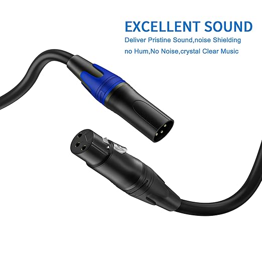 LanSenSu XLR Female to 2 XLR Male Patch Y Cable - 10ft Balanced Microphone Splitter Cord Audio Adaptor (1Pack)