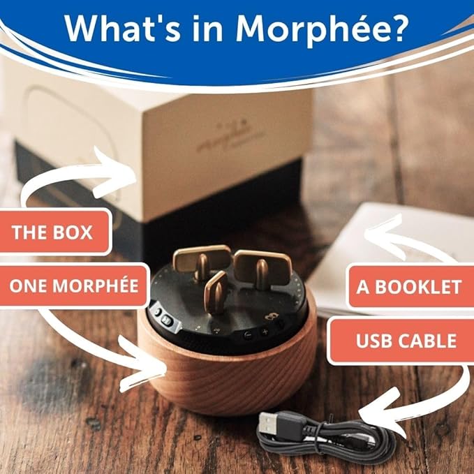 Morphée | Sound Machine for Sleep with Meditation | White Noise & Sound Therapy for Deep, Restful Sleep | 210 Sessions in 4 Languages | Perfect Meditation Accessory