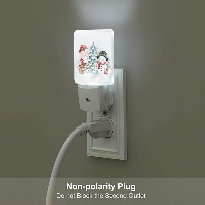 FSHVQKD Santa Claus and Snowman Night Light,Plug-in Nightlights Auto Sensor Night Lamp Dusk to Dawn Lamp Home Decor for Nursery Children Girls Boys