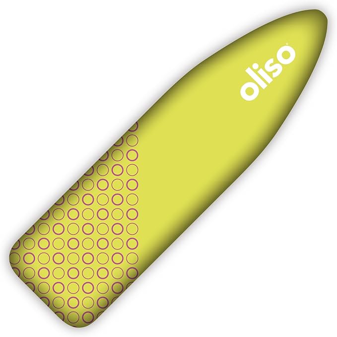 Oliso Ironing Board Cover, Durable 100% Cotton Lined with Professional Grade Felt pad - Fits Standard 54” x 15" Boards, a Wide Elastic Edge, Two Adjustable Straps for Secure Fit (Pistachio)