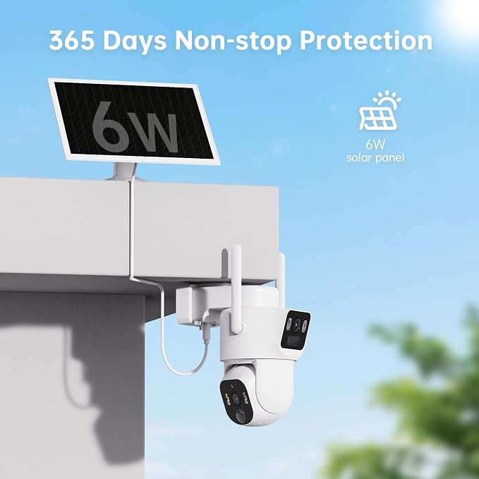 SEHMUA Dual-Lens Solar Security Cameras Wireless Outdoor, 2 Pack, 2K+2K Dual - Image 6