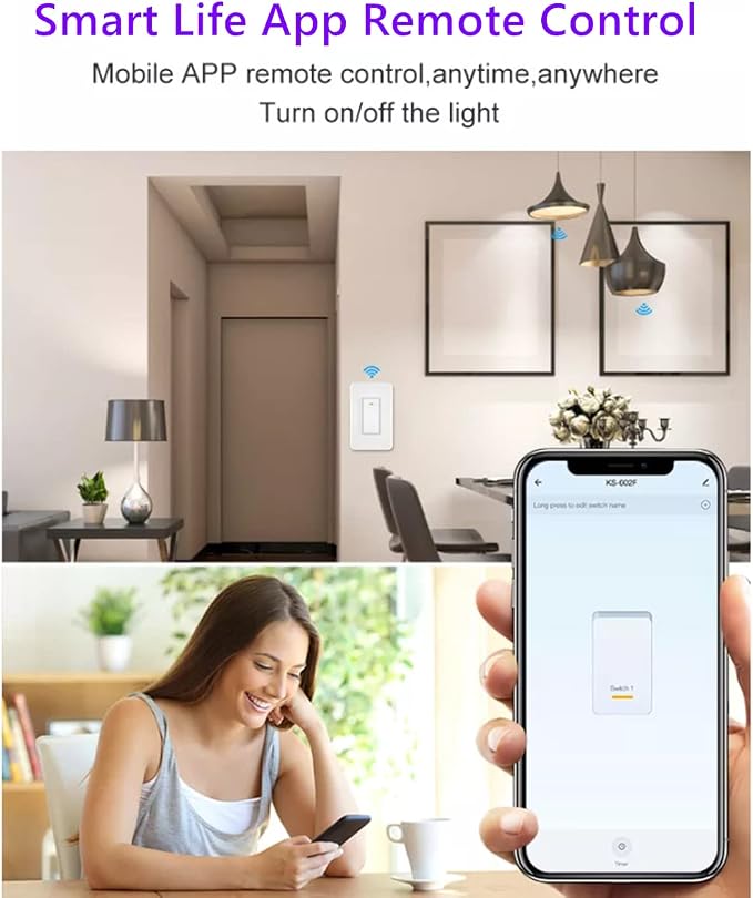 Nexete 3-Way Smart Wi-Fi Wall Light Switch Work - Image 4