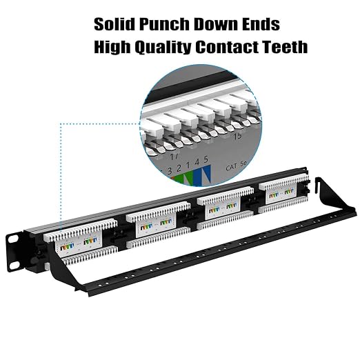 AMPCOM Premium Series CAT5/5e 24 Ports Patch Panel, Rack Mount - Image 6