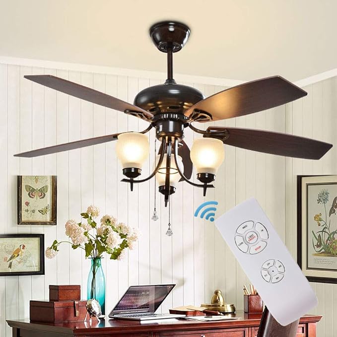 LPHUMEX Ceiling Fan Remote Control Kit, Small Size Speed, Light & Timing 3 in 1 Wireless Control, Compatible with AC Motor Fans from Harbor Breeze, Hunter, Hampton Bay, etc.