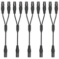 5 Pack XLR Splitter Cable,1 Maleto 2 Female, 1.5FT Stereo Mic to L&R Audio Y-Splitter Cable