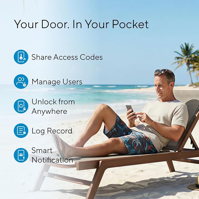 ULTRALOQ U-Bolt WiFi Smart Lock with Door Sensor, Built in Wi-Fi Keypad Deadbolt, Smart Door Lock for Front Door, Remote Control, Auto-Lock, Auto Unlock, Works with Alexa, Google, ANSI Grade 1
