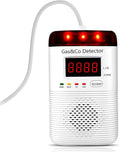 Combination Gas & Carbon Monoxide Detectors Plug in, 2-in-1 Gas Leak Detector & Carbon Monoxide Alarm with Digital Display, Audible & Visual Alarm, Gas CO Leak Sensor for Home, RV