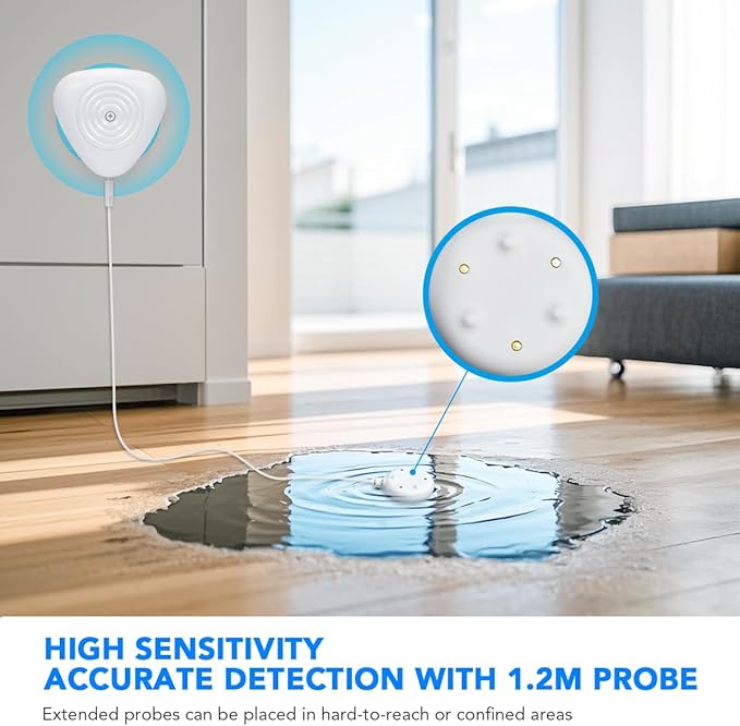NEO Zigbee Water Sensor, Smart Water Leak Detector for Home, Requires Zigbee Hub, Compatible with SmartThings and Home Assistant (ZHA & Z2M)