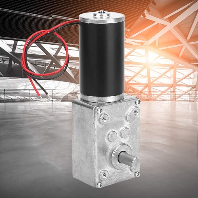 Reversible Gear Motor, 24V 8mm Shaft Gear Motor High Torsion Speed Reduce Electric Motor for Curtain Machine Advertising Equipment Window Opener Smart Device (10RPM)