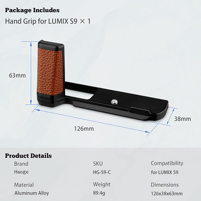 Haoge HG-S9-C Handle HandGrip for Panasonic LUMIX S9 Camera Body S9K L-Shape - Image 6