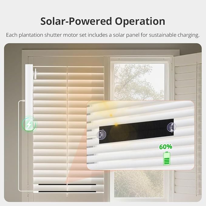 Zigbee Plantation Shutters Motor for Motorized Plantation Shutters and Automatic Curtain Opener, Requires Tuya Zigbee Hub (Motor with 16-Channel Remote)