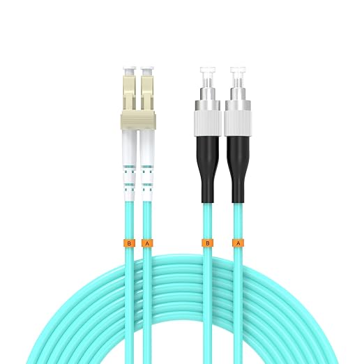 OM3 Fiber Patch Cable 1Meter/4ft, LC/UPC-FC/UPC Fiber Optic Cable Cord LSZH by Buacoz