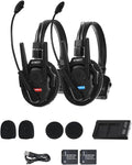 SYNCO XTALK XPro2 Wireless Intercom Headset System, 2.4 GHz 1640FT/500M Full Duplex for 2 Persons Communication with Noise Cancellation for Live Show Stage Performance Movie Shoot