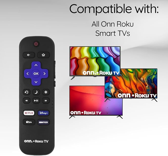 Ceybo OEM Remote Control for Onn Roku Smart TV with Netflix, Disney+, Apple TV, and HBO Max Shortcut Keys