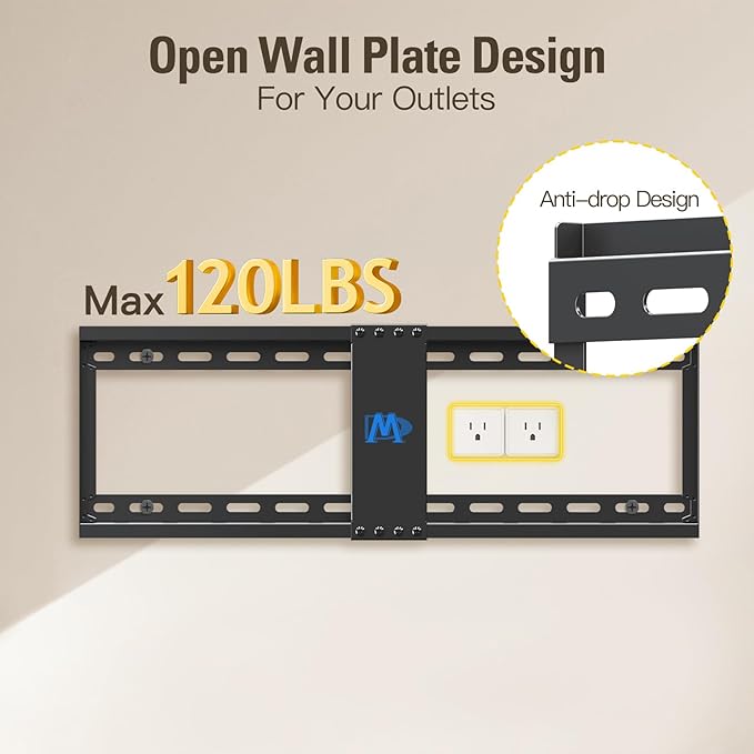 Mounting Dream UL Listed Advanced Tilt TV Wall Mount for Most 42-90 Inch TVs, TV Bracket with Full Tilt Extension up to 7", Fits 16", 18", 24" Studs, Max VESA 600x400mm and 120LBS MD2104