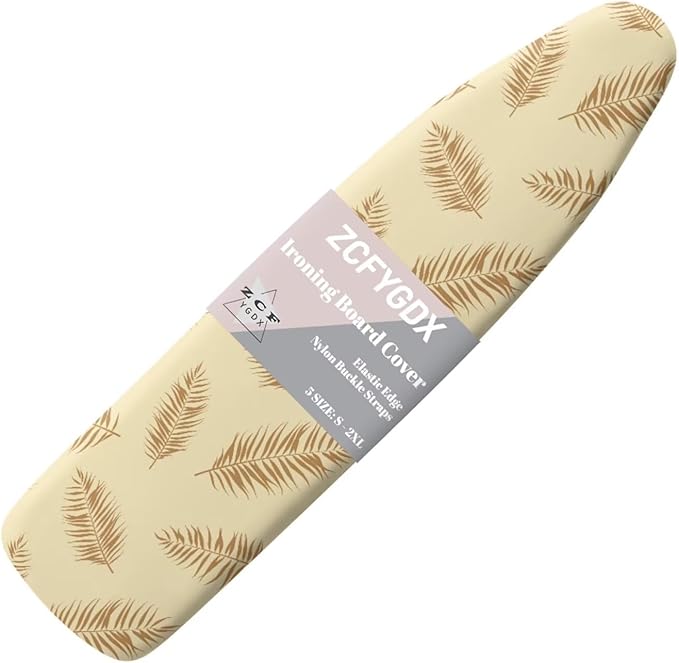 ZCFYGDX Ironing Board Covers,Elastic Edge 3 Bottom Nylon Buckle Straps, Stain Resistant & Resistant Scorch, Easy to Installation Fasteners Minimalist Palm Leaf Print Decor Size-2XL 18 x 58