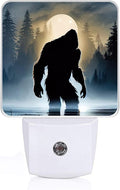GANTINIR Funny Bigfoot Sasquatch Night Light, Plug-into Forest Moon Nightlight White LED Lamp, Energy Efficient Decor Desk Lamp for Bedroom Hallway Stairs Bathroom