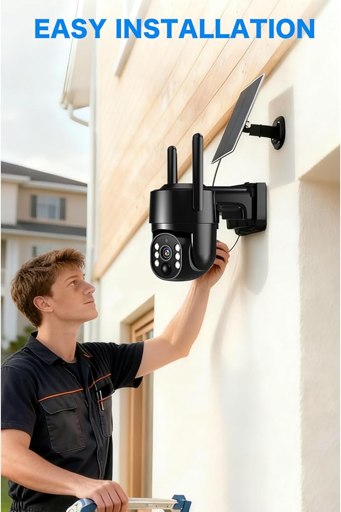 Solar Security Cameras Wireless Outdoor, 5G/2.4G Solar WIFI Cameras for Home Security,Solar Powered Outside Camera Wireless,Human Detection, Color Night Vision, 2-Way Talk for home Porch/Garage/Yard