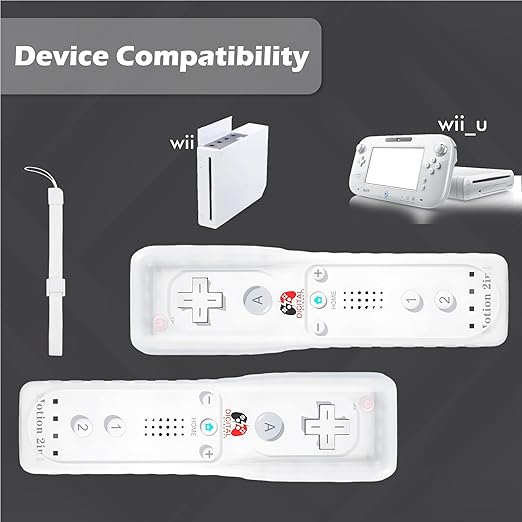 Digital Dynasty 2 Pack Motion Plus Wii Controller with Nunchuks - Wii Remote with Nunchuks Compatible with Nintendo Wii & Wii U (White)
