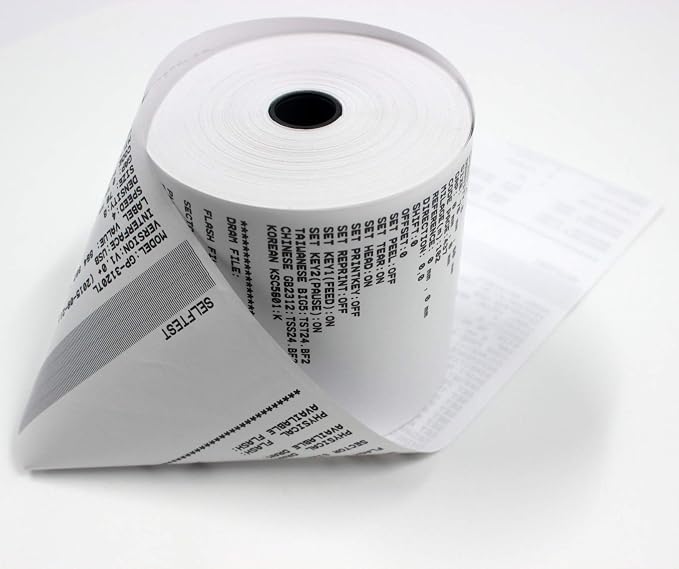 3'' x 95' White/Canary 2 Ply Carbonless Kitchen Printer Paper Cash Register - Image 5