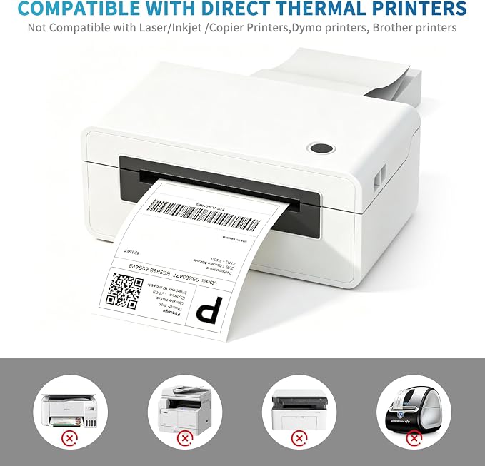9527 Product 4" x 6" Zebra Fanfold Direct Thermal Shipping Labels, 2 Stacks - Image 6