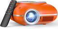 HOMPOW Mini Projector with Two -Way Bluetooth, Portable Projector for Home Theater Use, Support 1080P for Outdoor Projector/Movie Projector Compatible with HDMI, USB, Laptop, TV Stick (Orange)