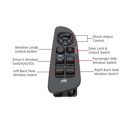 Power Window Switch Fits for 2002-2010 Dodge Ram 1500 2500 3500, 2001-2004 Dodge Dakota, Driver Side Control Door vidrios Master Switch OEM 56049805AB