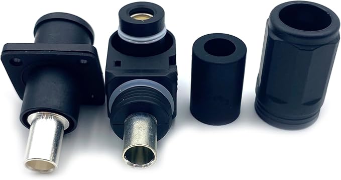 1 Set Battery Energy Storage Connector, 120A 25mm² High Current Connectors Quick Plug Terminal Black Right Angle Plug and Socket IP67 Waterproof Power Adapter Crimping Wiring (120A, Black)