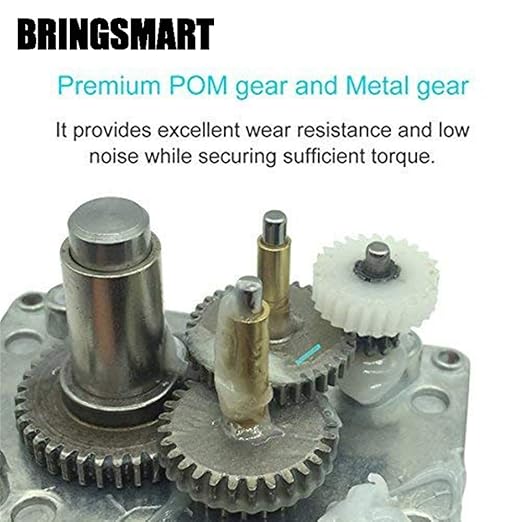 BRINGSMART 12V 27rpm DC Worm Gear Motor 50kg.cm Self-Locking Engine Reversed Mini Turbine Geared Motor for DIY Robot Rotating Table Door Lock Curtain Machine (12V 27rpm)