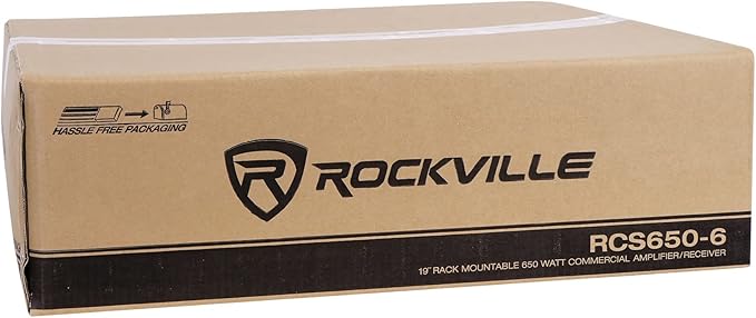 Rockville RCS650-6 650 Watt 6-Zone 70V Commercial Amplifier, Bluetooth, USB/SD/FM Playback, Rack-Mountable, for Restaurants & Offices