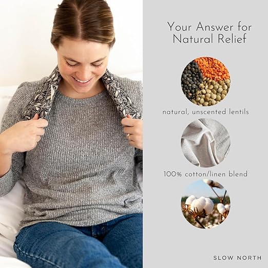 Slow North Hot & Cold Neck Shoulder Wrap: Natural Relief from Shoulder and Neck Ache, Menstrual Cramps Relief, and Stress Reduction
