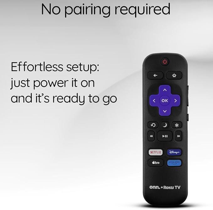 Remote Control with Shortcut Buttons and Volume Keys, Replacement for Roku Streaming Players and TVs (Netflix, Disney+, Apple TV & Prime Video)