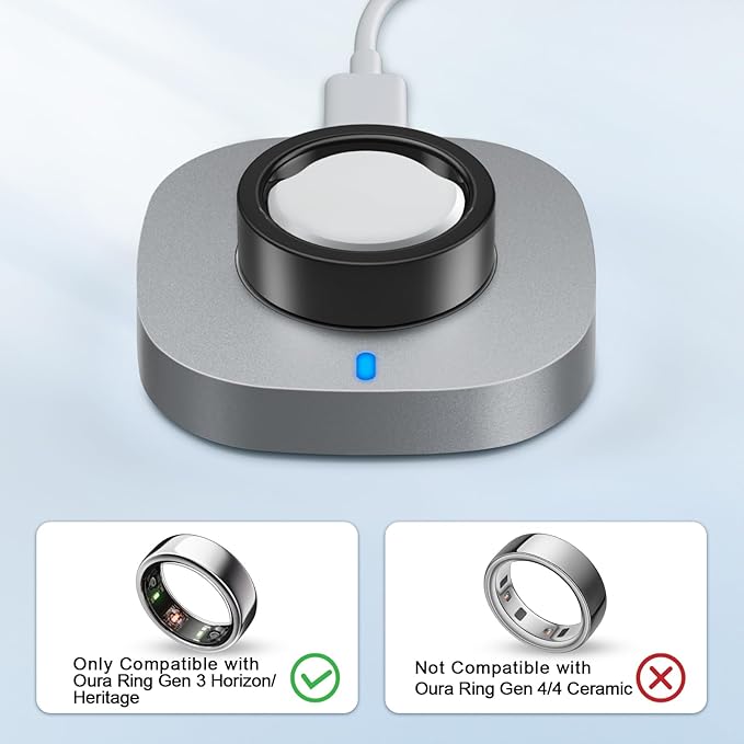 ZOOROO Charger Compatible with Oura Ring Gen 3 Size 10, Fast Charging Dock with USB-C Cable