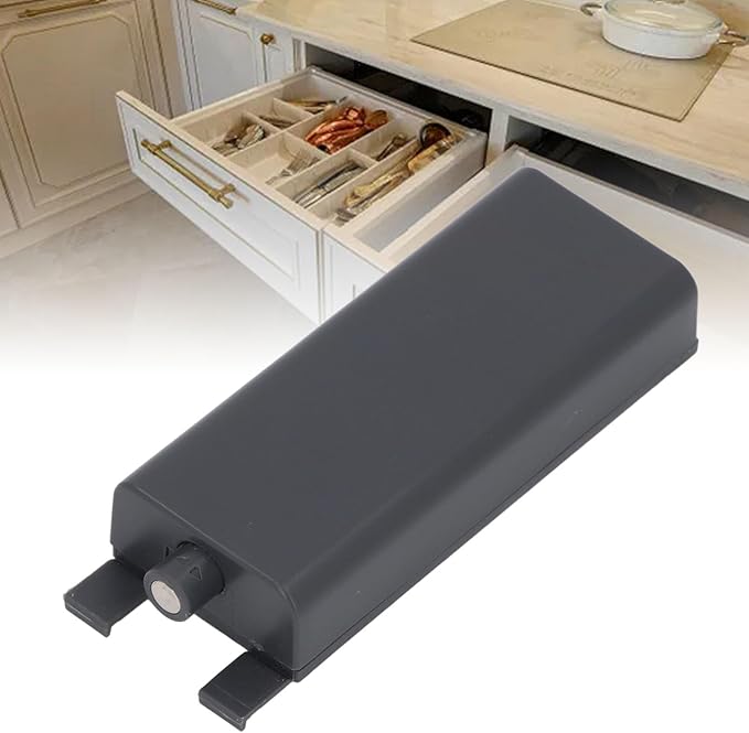 Magnetic Push Latch, Automatic Push to Open Door Catch Electric Push Opener for Cabinet Drawer Wardrobe Kitchen Door (Black Gray)
