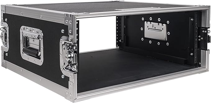 Sound Town 4U PA/DJ Rack/Road Case, 4-Space, with 21" Rackable Depth, Plywood, Metal Ball Corners, Pro Tour Grade Flight Case (STRC-4U)