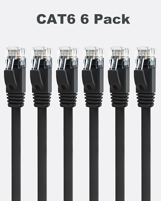 Yauhody CAT 6 Ethernet Cable 3ft 6-Pack Black, High Speed Solid Flat CAT6 - Image 8