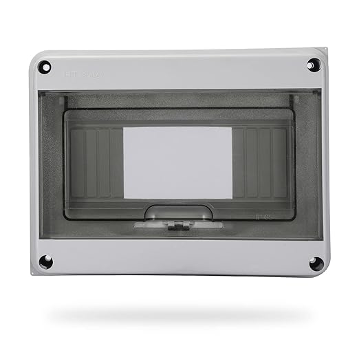 MOLLOM 8 Way Circuit Breaker MCB Distribution Protection Box with DIN Rail, IP65 Waterproof,for Indoor and Outdoor
