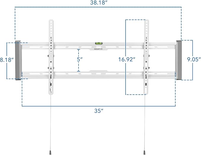 Mount-It! Tilting TV Wall Mount for 43"-90" TVs, Ultra Slim Heavy-Duty TV Mount with Low Profile 1.9", VESA 200x200 to 800x400, Supports up to 165 lbs, White