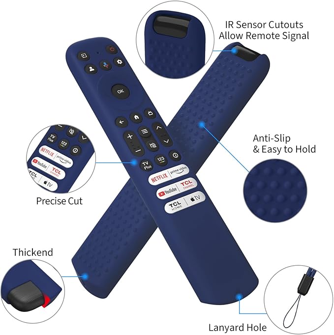Silicone Remote Cover for TCL RC813 FMB1, Case Sleeve for TCL Remote RC813 FMB1 Protective Sleeve (Dark Blue)