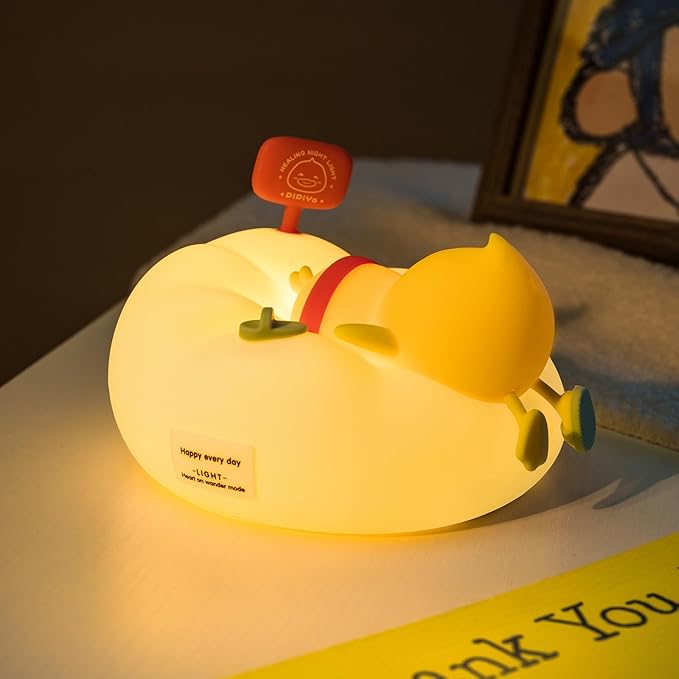AuroraNiteBeam Duck Night Light for Kids, 3 Brightness Levels LED Nursery Lamp Dimmable & Rechargeable, Duck Silicone Lamp for Bedroom/Nursery,Room Decor Lamp Gift for Adult Toddler/Boys/Girls