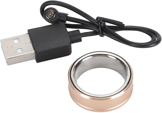 FOSA Smart Health Ring, NFC Sleep Monitor with Temperature Tracking, Step Counter, IP68 for Video Scrolling, Book Page Flipping (Gold)
