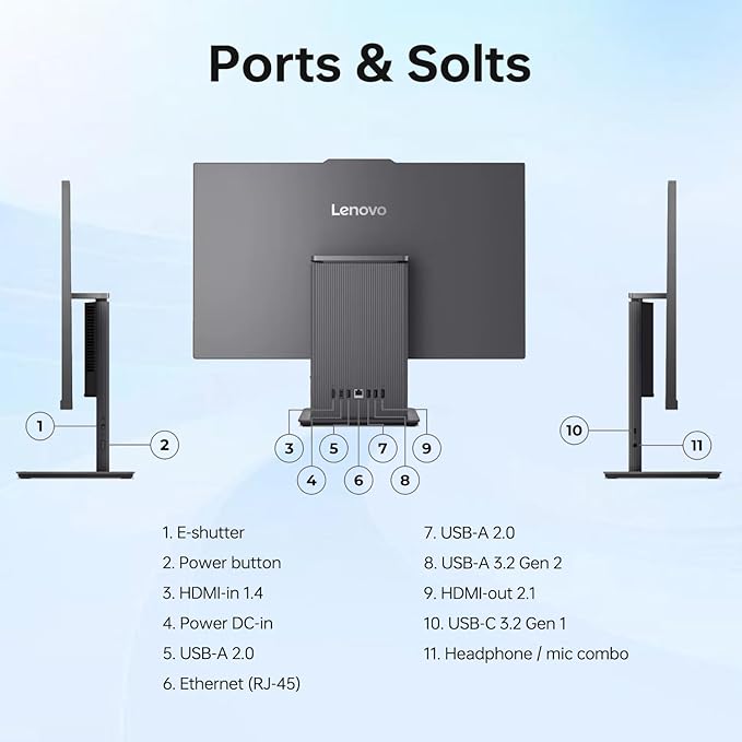 Lenovo IdeaCentre Business Computer All-in-One PC, 27" FHD 100Hz Display, Intel Core i7-13620H, 32GB DDR5, 1TB SSD, Wi-Fi 6, Windows 11 Pro with AI & Microsoft Copilot, Wireless KB & M, Grey