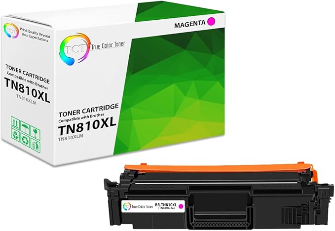 TCT TN810XL Magenta Toner Cartridge - Compatible Replacement for Brother TN-810XL Magenta High Yield Works with Brother HL‐L9410CDN L9430CDN EX470W MFC‐L9610CDN L9630CDN Printers (9,000 Pages)