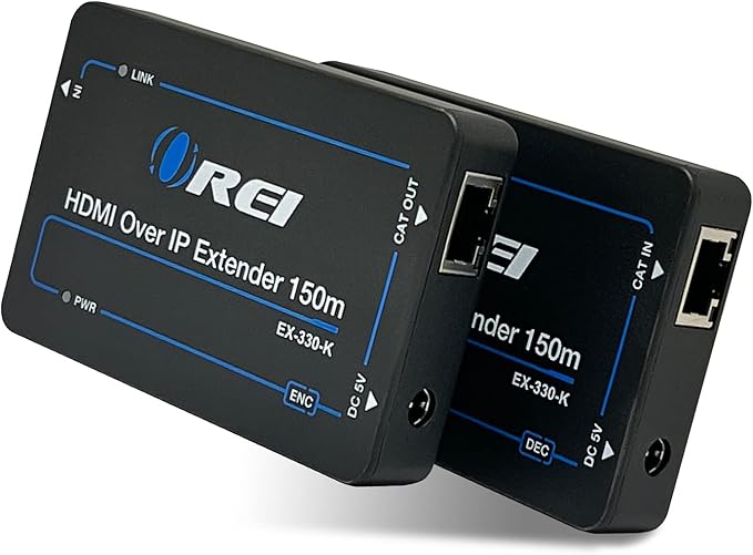 OREI HDMI Over Ethernet Extender with CAT5/CAT6, Upto 330 Feet - HDMI Loop Out - 1080P Full HD Signal Distribution with Support for one to Many Connection.