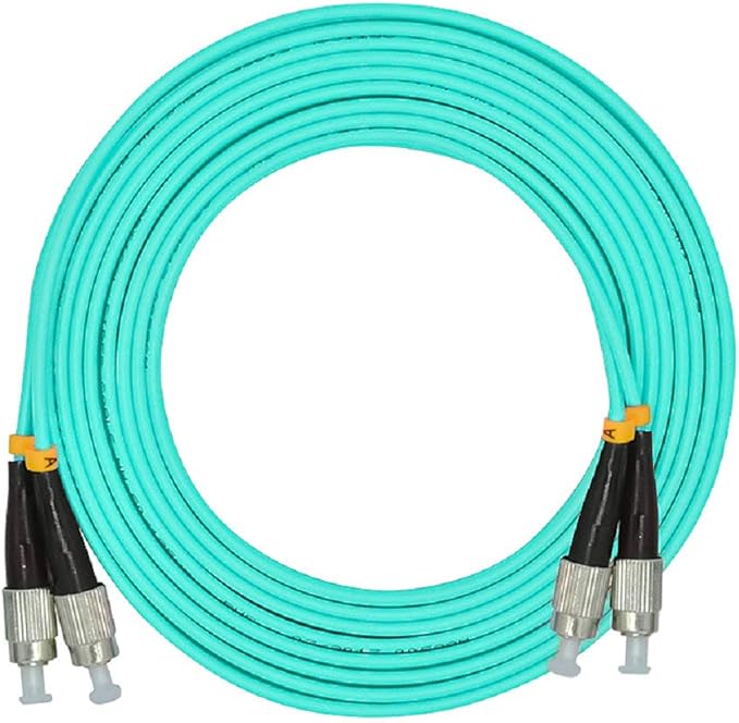 Jeirdus 5Meters 16ft Duplex 50/125 10G OM3 Multi-Mode Fiber Optic Cable Jumper - FC to FC Optical Patch Cord