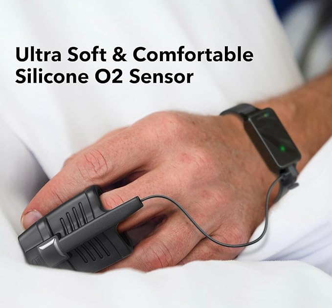 SleepO2 Wrist Recording Pulse Oximeter by EMAY | Continuous Pulse Oximeter to Record Blood Oxygen Saturation and Pulse Rate Overnight | Export Sleep Report & Raw Data