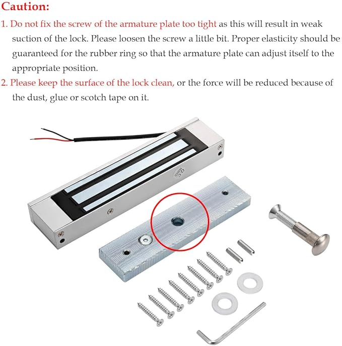 Electric Magnetic Lock 180KG 350LBS Holding Force Electromagnet Lock 12V Fail Safe NC Mode Single Door for Access Control System